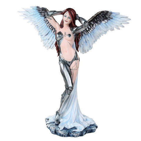Pacific Giftware Steampunk Cyborg Angel Mechanical Wings Collectible Figurine 20 Inch Tall
