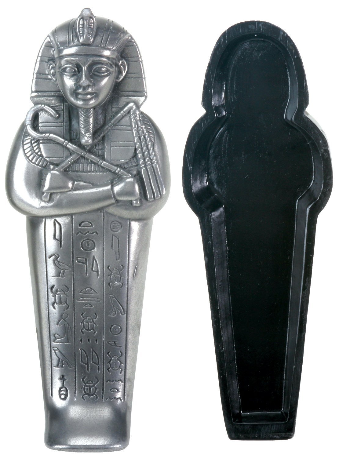 Silver Egyptian Pharaoh Coffin Display Statue