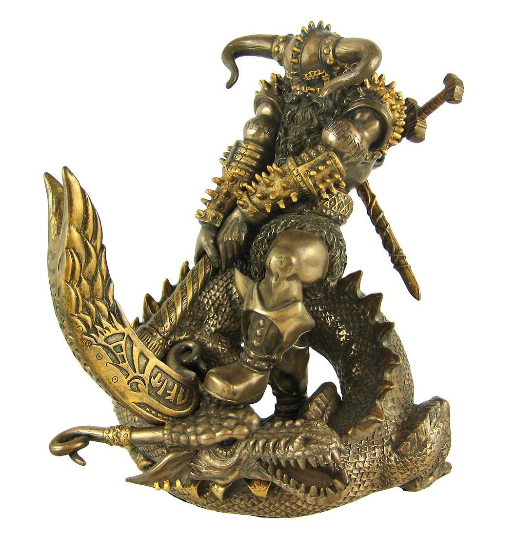 PTC 8 Inch Thor God of Thunder and Serpent Resin Statue Figurine