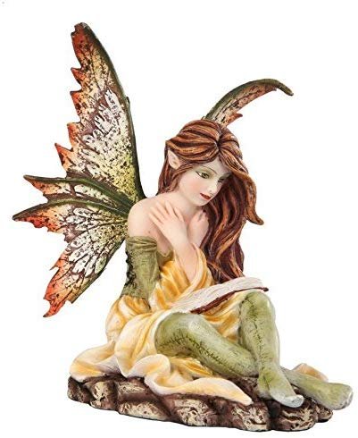 PTC 5.25 Inch Fairyland Yellow and Green Winged Fairy Statue Figurine
