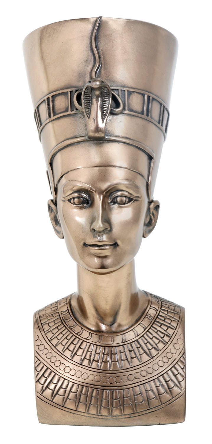 YTC Egyptian 7" Nefertiti (Bronze) - Collectible Figurine Statue Figure