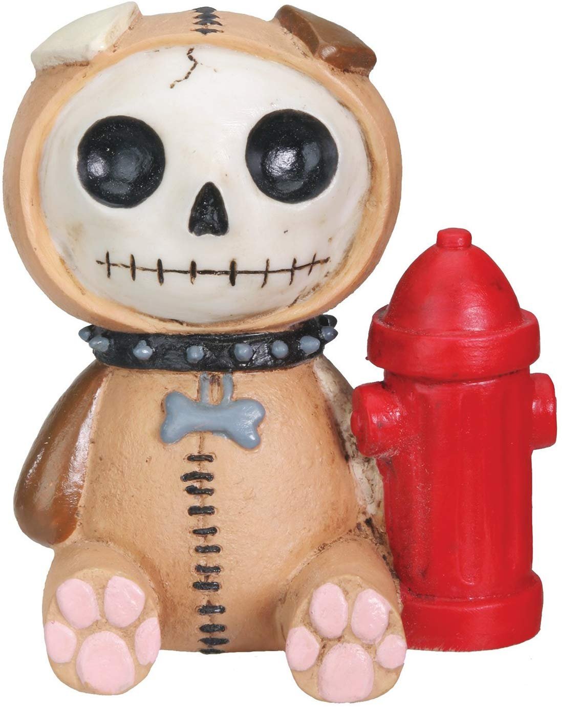 Furrybones Rocky Signature Skeleton in Doggy Costume with Red Fire Hydrant