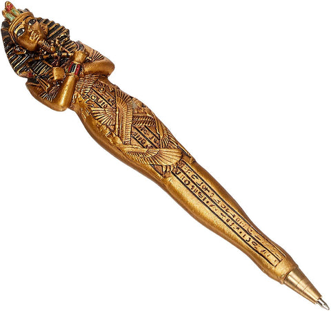 YTC Summit Ancient Egyptian King TUT Gold Colored Pen (Set of 6 Similar Designs), Multi