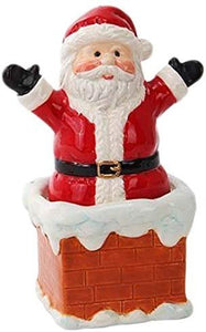 Attractives Santa On Chimney Ceramic Salt Pepper Shakers