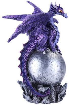 Pacific Giftware Small Winged Guardian Purple Dragon on Orb