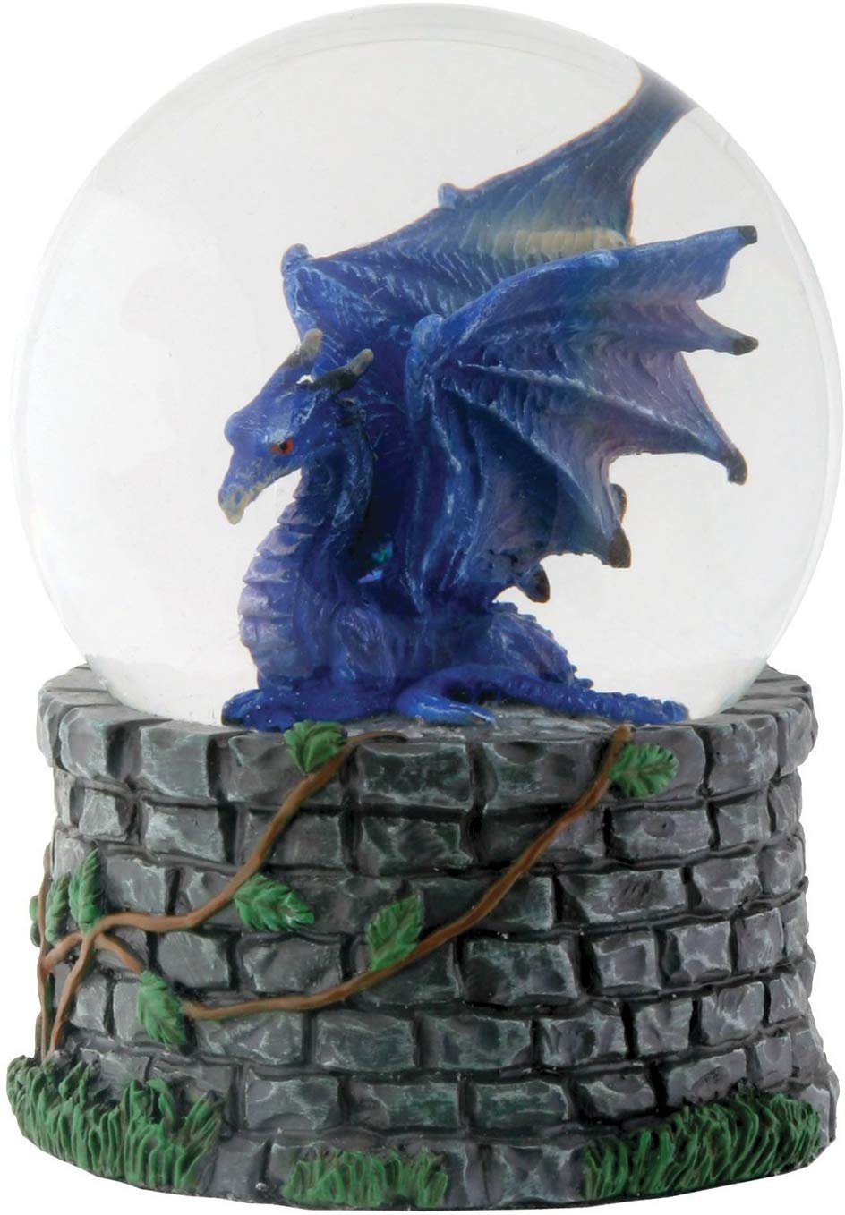 3.5 Inch Cold Cast Resin Midnight Dragon Water Snow Globe Figurine