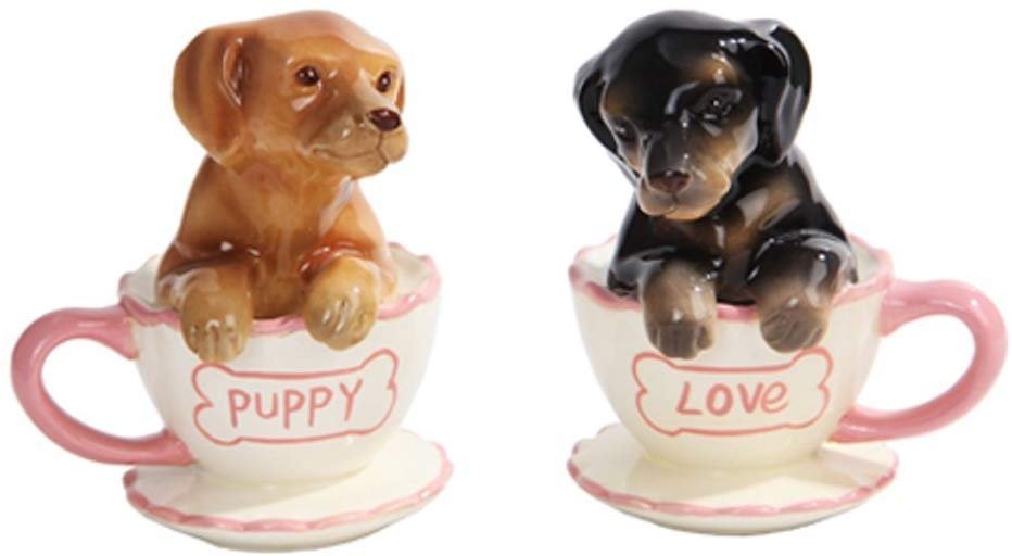 Pacific Trading Dachshund Puppies Tea Cup Puppy Love Salt and Pepper Shakers Set