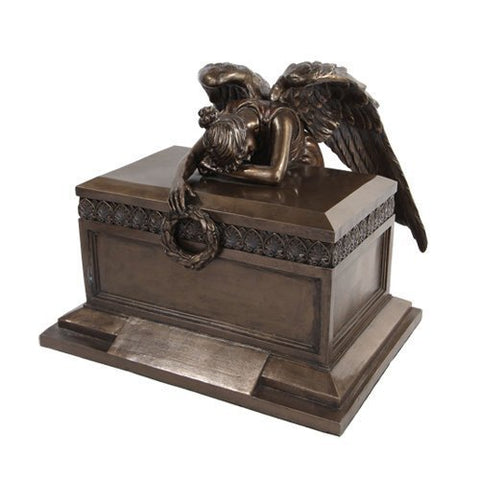 PTC 11.5 Inch Angel of Bereavement Crying on Urn Resin Statue Figurine