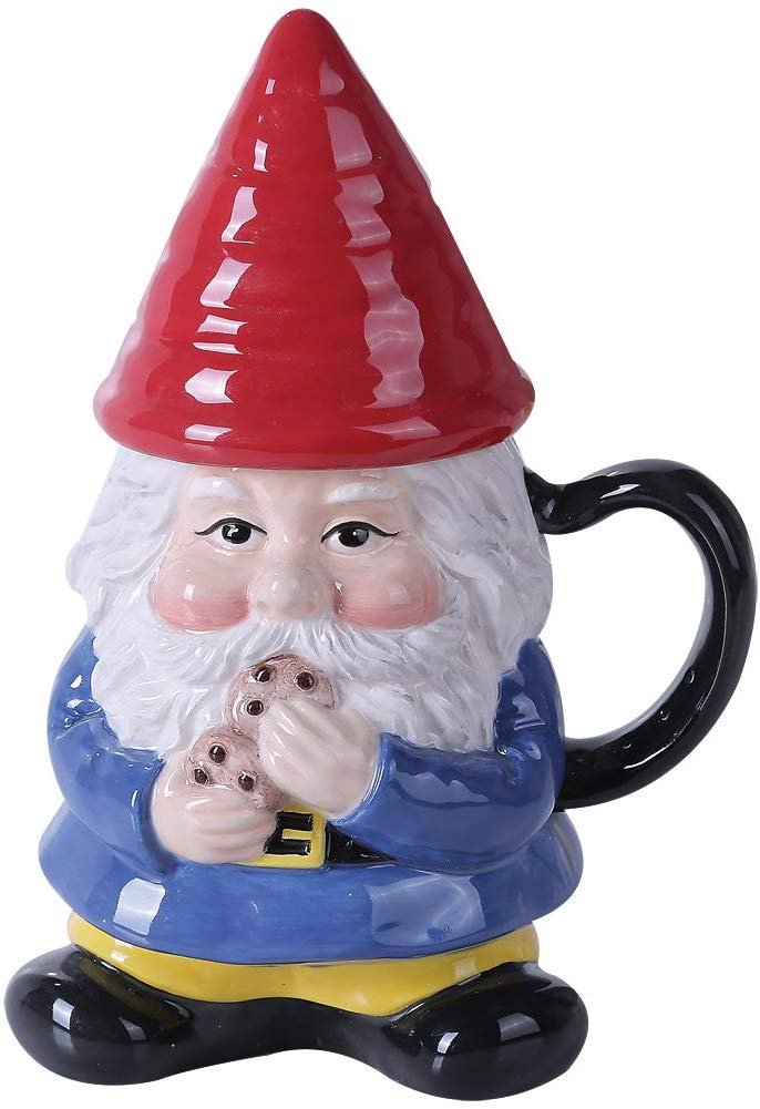 Ceramic Cute Mr Gnome Lidded Mug