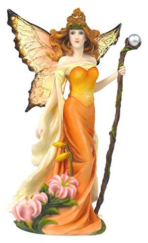 Pacific Giftware Resin Tiger Lilly Fairy Woman with Staff Statue Figurine