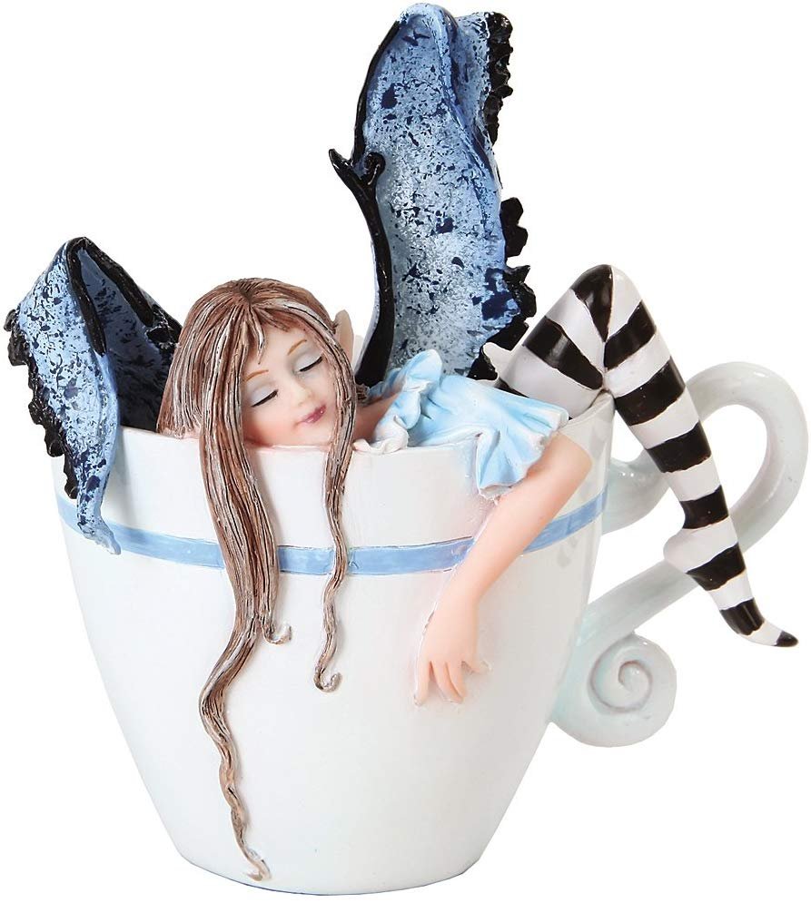 Original Comical 'I Need Coffee' Fairy Figurine by Haysom Interiors