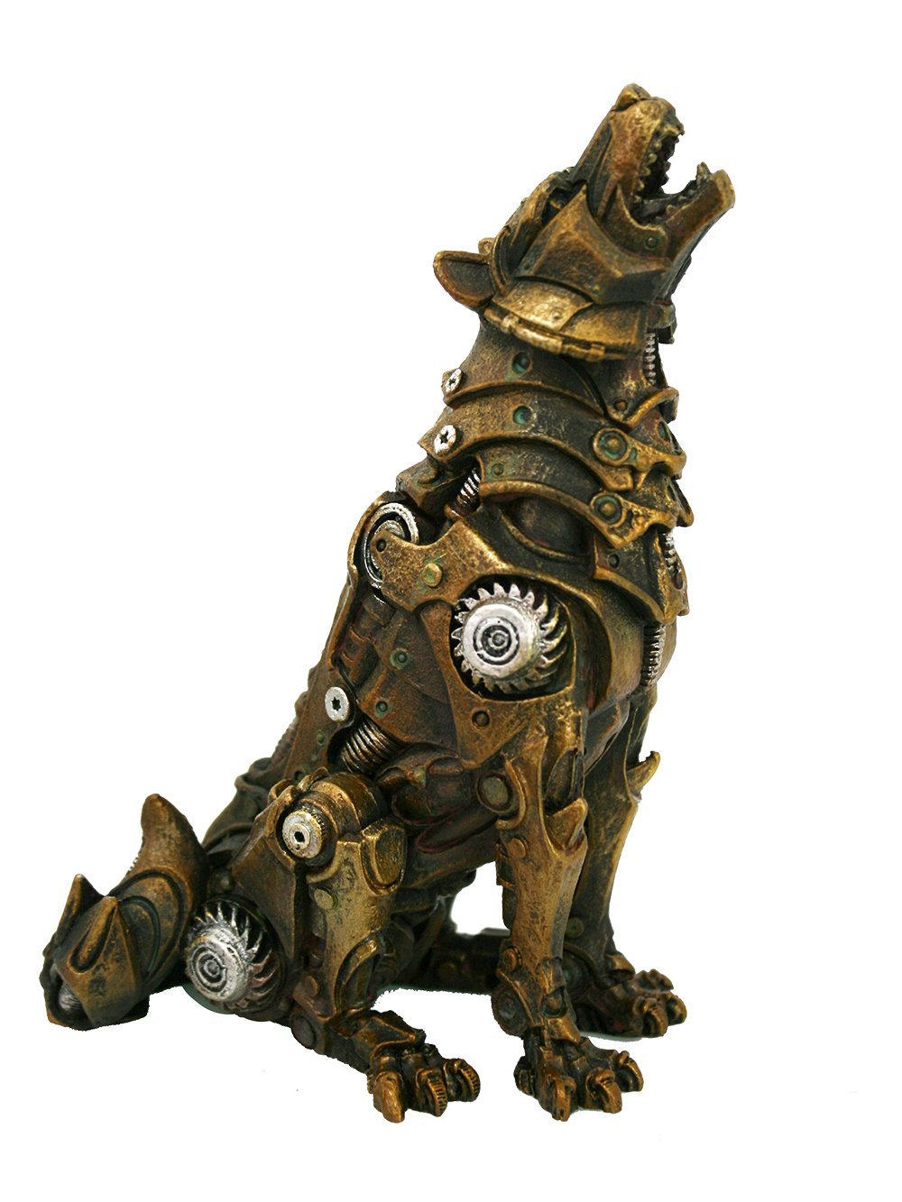 Pacific Giftware Steampunk Howling Alpha Wolf in Rustic Steel and Gears Collectible Fantasy Figurine