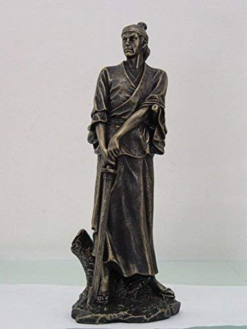 PTC 14 Inch Standing Japanese Samurai Warrior Resin Statue Figurine