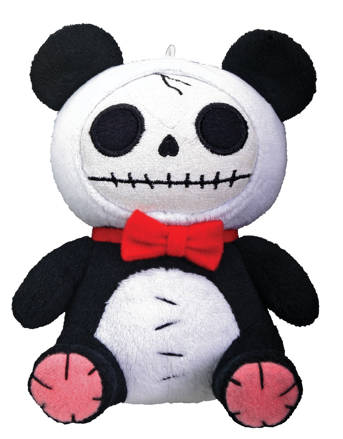 Furrybones Panda Bear Pandie Wearing Red Bow Tie Small Plush Doll