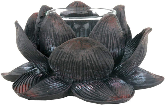 SUMMIT COLLECTION Eastern Enlightenment Lotus Flower Meditation Votive and Candle Holder, Zen Buddhist Home Decor