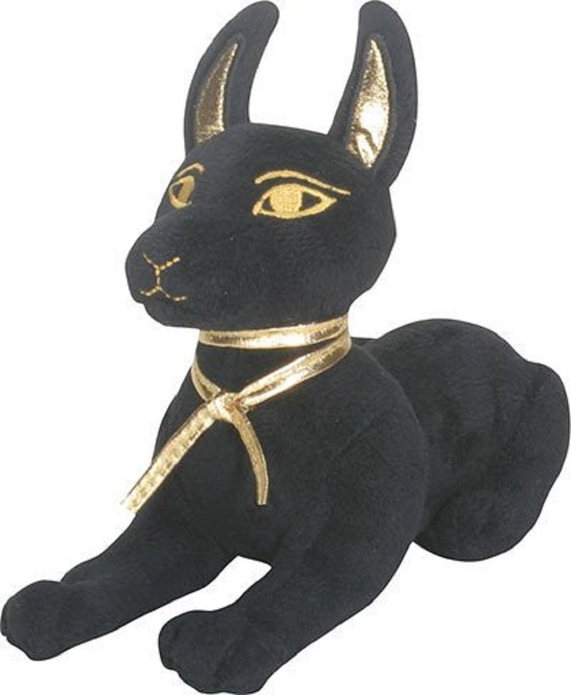 SUMMIT COLLECTION Black and Gold Ancient Egyptian Laying Anubis Dog Puppy Small Plush Doll