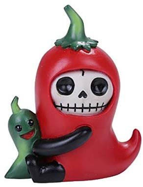 SUMMIT COLLECTION Furrybones Chilito Signature Skeleton in Hot Chili Pepper Costume with Small Pepper Friend