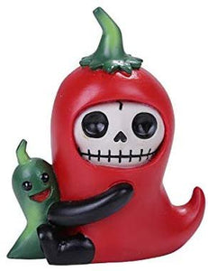 SUMMIT COLLECTION Furrybones Chilito Signature Skeleton in Hot Chili Pepper Costume with Small Pepper Friend