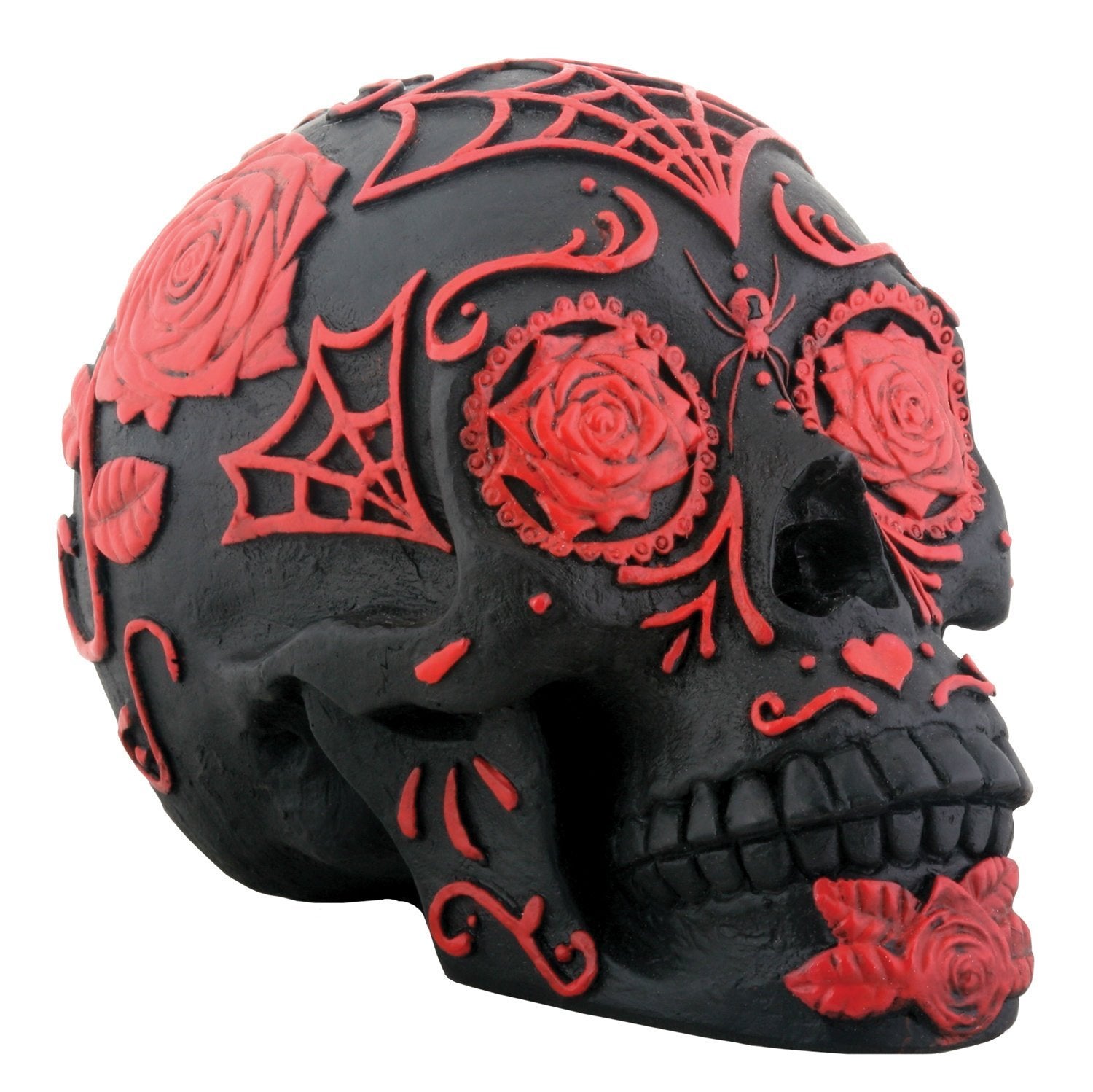 SUMMIT COLLECTION Day of The Dead Black and Red Tattoo Sugar Skull Collectible