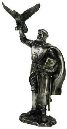 8.25 Inch Armored Crusader Knight with Large Eagle Statue Figurine