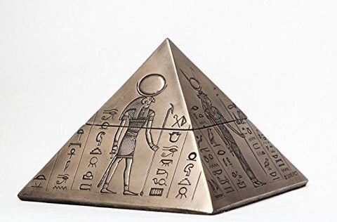 Egyptian Gods Pyramid Trinket Box Egypt Jewelry Container Figurine Statue 8076