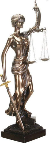YTC Summit International Lady Justice Holding Scales and Sword Statue Figurine Judicial Law Decoration