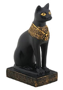 Egypt 3-Inch Egyptian Black Bastet Feline Cat Goddess Statue