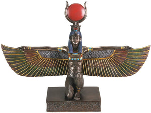 YTC Bronze Isis W/Open Wings Collectible Figurine Statue Sculpture Figure