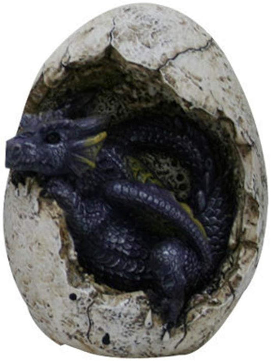 4.75 Inch Purple Dragon Hatchling in Egg Casing Statue Figurine