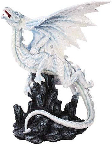 Growl White Dragon Statue