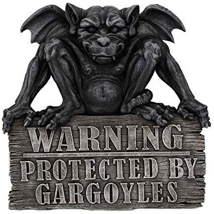 Pacific Giftware Gargoyle Warning: Protected by Gargoyles Warning Plaque