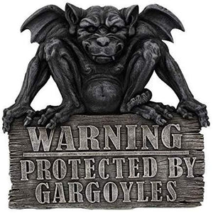 Pacific Giftware Gargoyle Warning: Protected by Gargoyles Warning Plaque