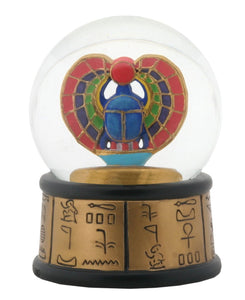 3.5 Inch Cold Cast Resin Egyptian Colorful Wing Scarab Water Globe