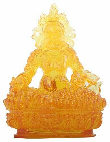 International Yellow Fortune Buddha Statue Figurine Buddhism Home Decoration Med