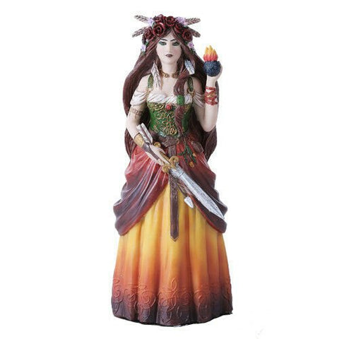 Celtic Goddess Brigid Statue In Color