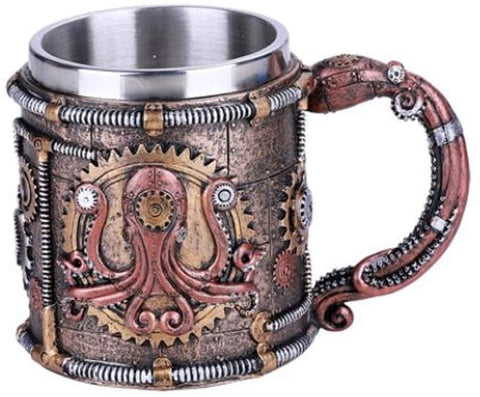 Steampunk Kraken Geared Octopus Coffee Mug New