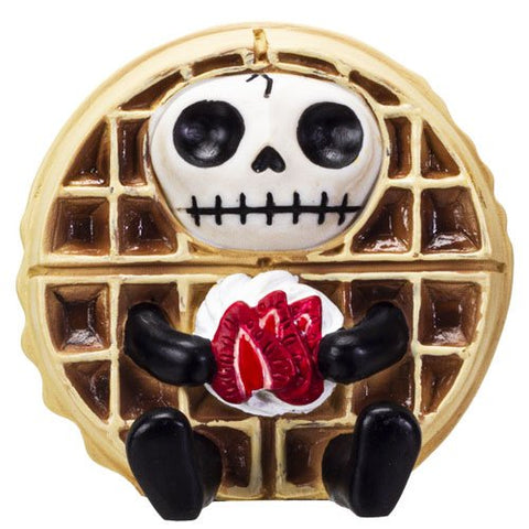 Botega Exclusive Furrybones Puffle Signature Skeleton in a Belgian Waffle Costume with a Strawberry Topping Friend 3.5” Tall