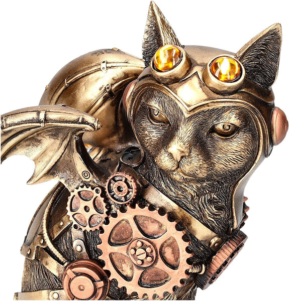 Feline Steampunk Cat Pilot Resin Figurine