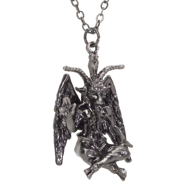BOTEGA EXCLUSIVE Baphomet Figurine Satanic Pagan Demon Occult Goat of Mendes Statue Necklace