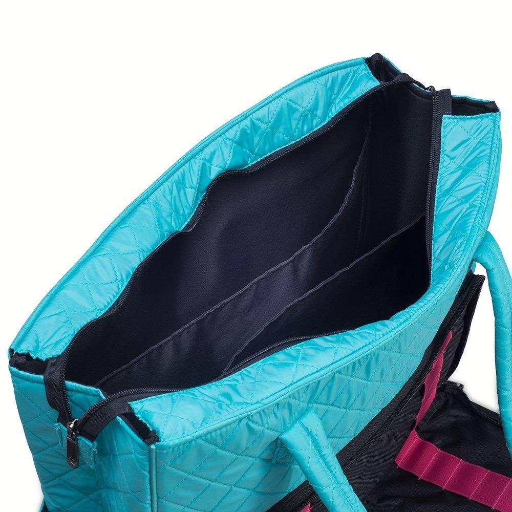 Quilted Shoulder Beauty Bag With Brush Storage Pocket Ideal for Cosmetic Bottles Brushes (Grey)