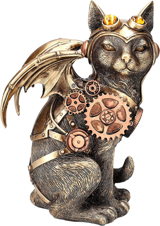 Feline Steampunk Cat Pilot Resin Figurine