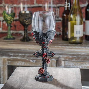 Summit Collection Carpe Noctem Dracula Vampire Bat Wine Glass 7.5 inches Tall 7 fl oz Gothic Wine Chalice