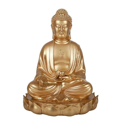 Pacific Giftware Eastern Enlightenment Gautama Buddha Gold Finish Resin Figurine