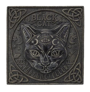Pacific Giftware Black Cat Third Eye Fortune Teller Square Stepping Stone 10.16”