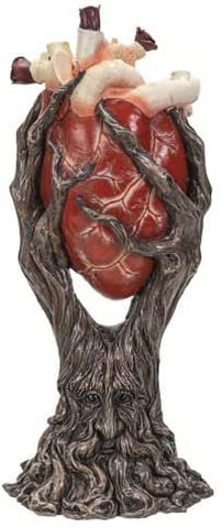 Botega Exclusive Red Anatomical Heart Tree with Greenman Trunk Statue Figurine 13.19” Tall