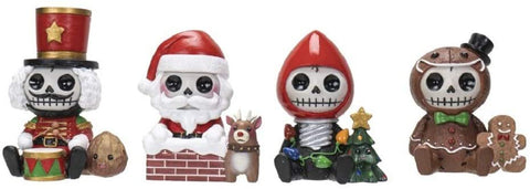 Pacific Trading Limited Edition 2020 Furrybones Christmas Set 4 - Hans, Santa, Akari, and Ginger Decorative Figurines