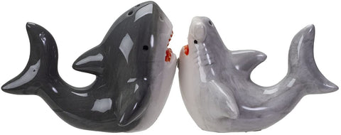 Sharks Couple Ceramic Food Salt and Pepper Shakers