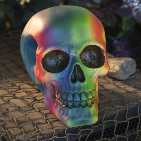 Botega Worldwide Colorful Rainbow LGBT Halloween Skull Spooky Decoration Resin Figurine Statue