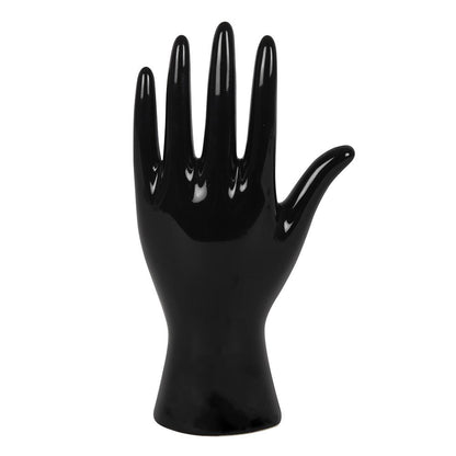 Palmistry Symbols Fortune Telling Statue Ceramic Hand Figurine (Black)