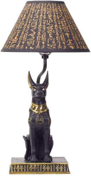 Pacific Giftware Egyptian God of Underworld Anubis Sculptural Table Lamp with Shade 18 inch Tall